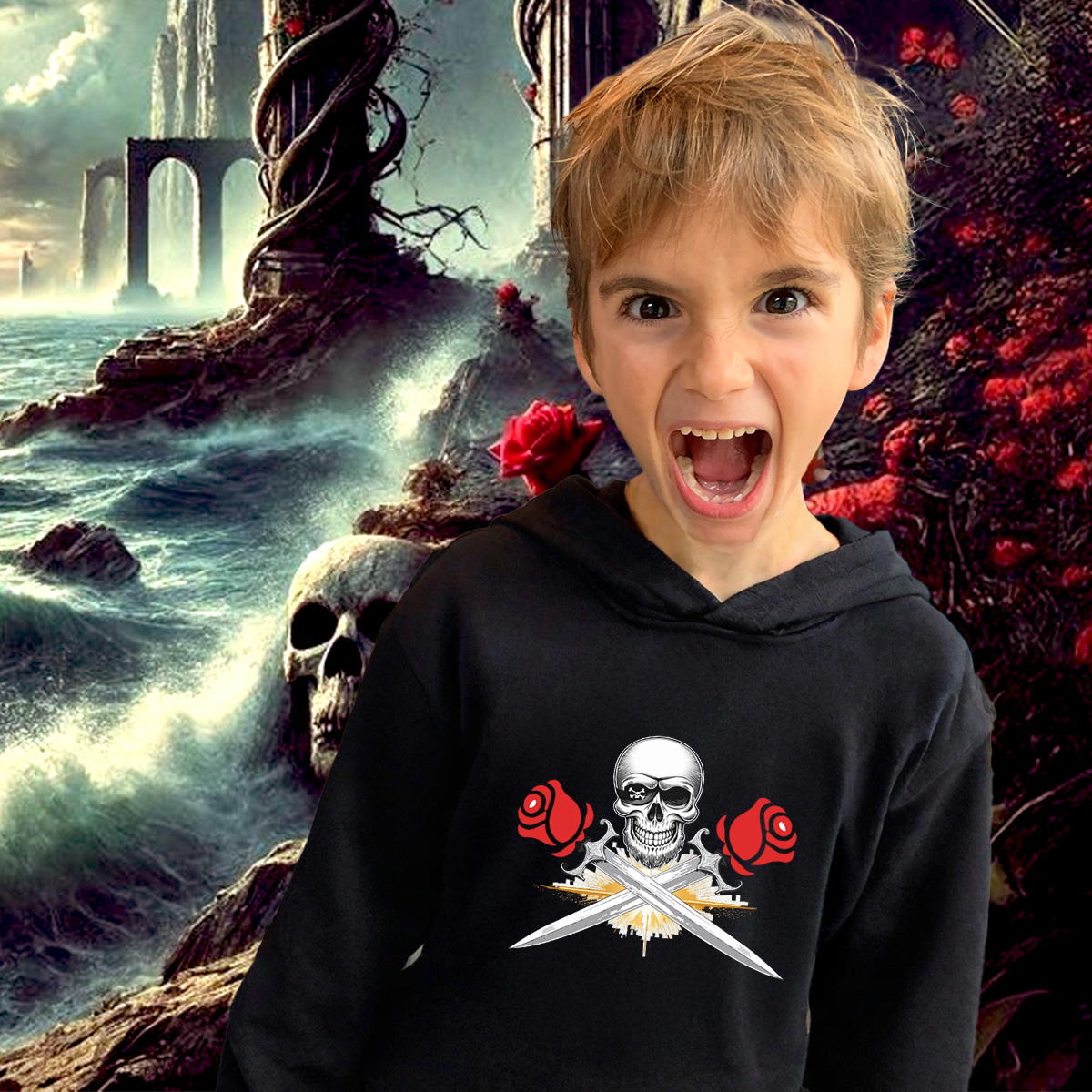 Image front Sweat à capuche Enfant Les Gardiens des Âmes Rebelles