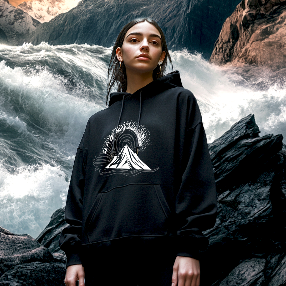 Image front Sweat à capuche Unisexe Premium-Les Gardiens de l’Ultime Frontière