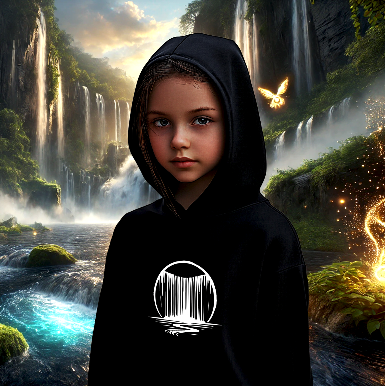 Image front Sweat à capuche Enfant La Cascade Éternelle