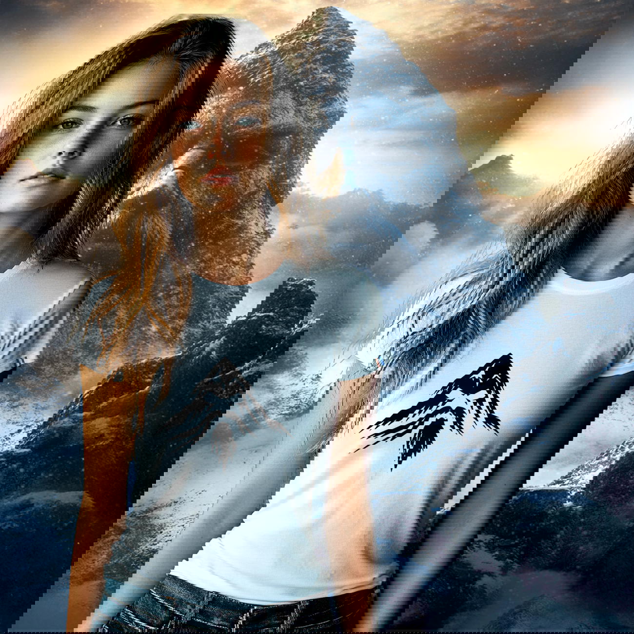 Image front T-shirt Femme Made in France Montagne Des Ancêtres