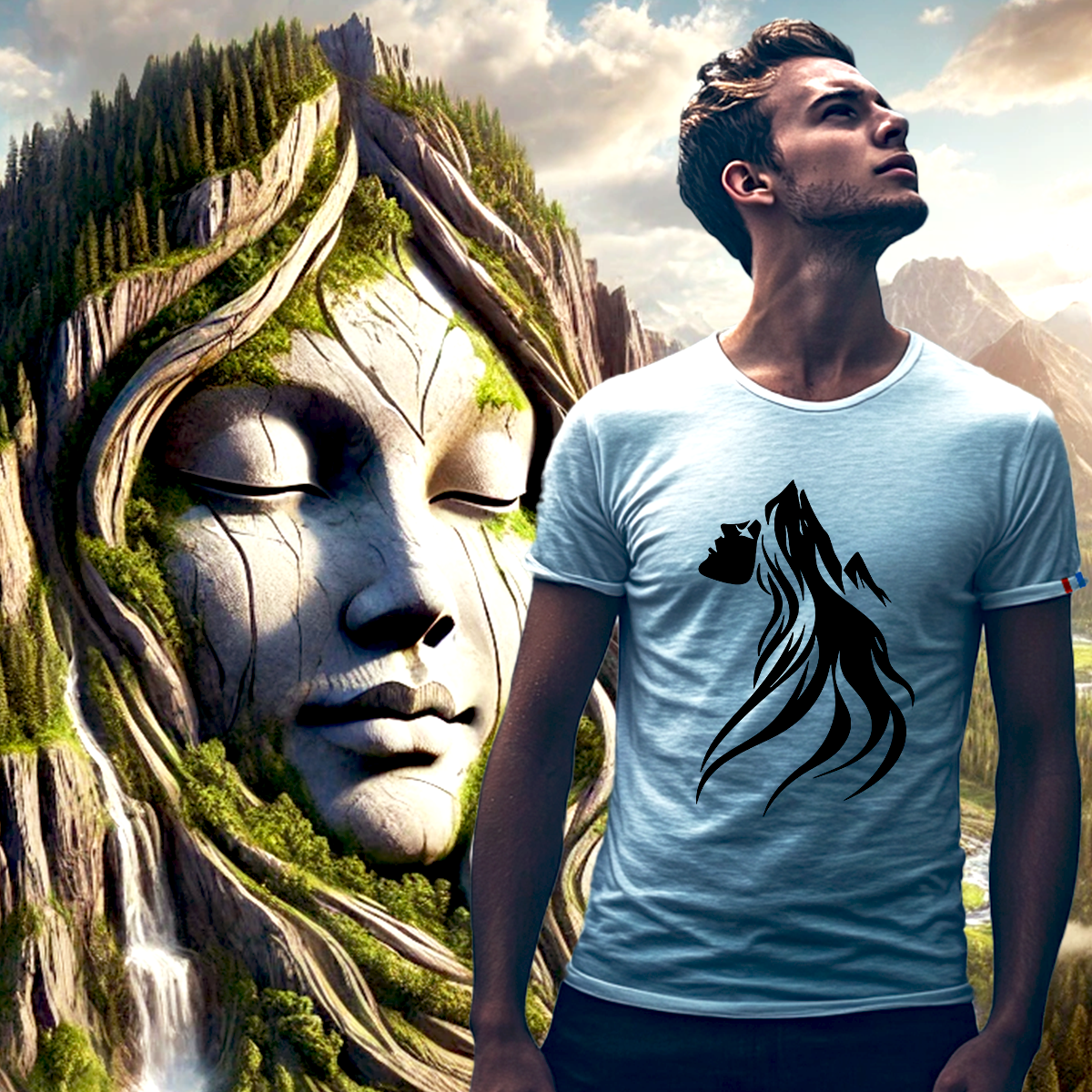 Image front T-shirt Homme Made in France La Gardienne des Montagnes