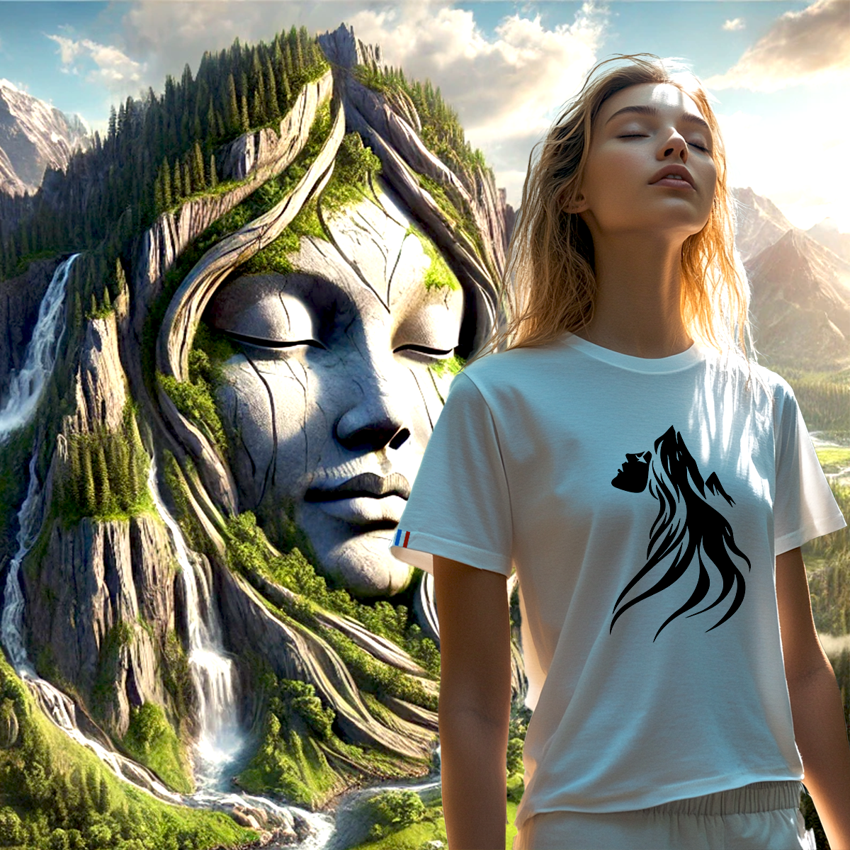 Image front T-shirt Femme Made in France La Gardienne des Montagnes