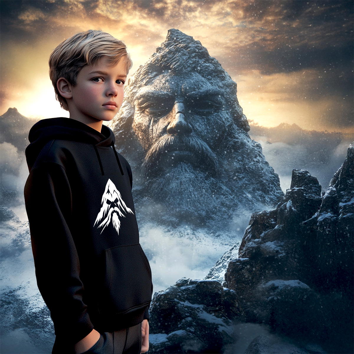 Image front Sweat à capuche Enfant Montagne des Ancêtres