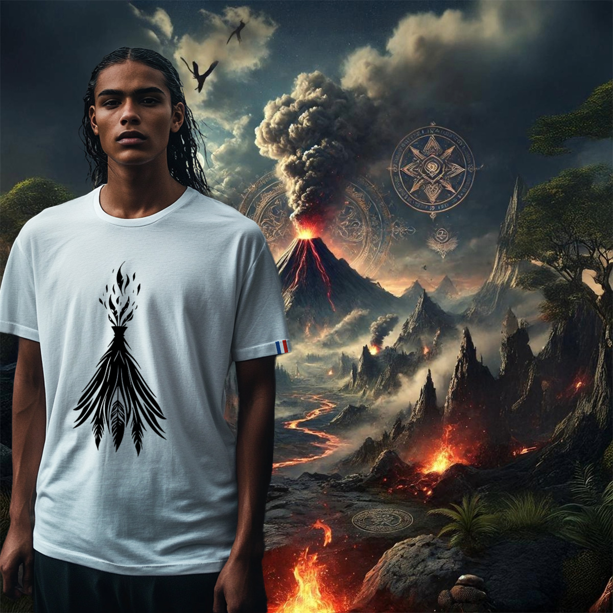 Image front T-shirt Homme Made in France Volcan Sacré