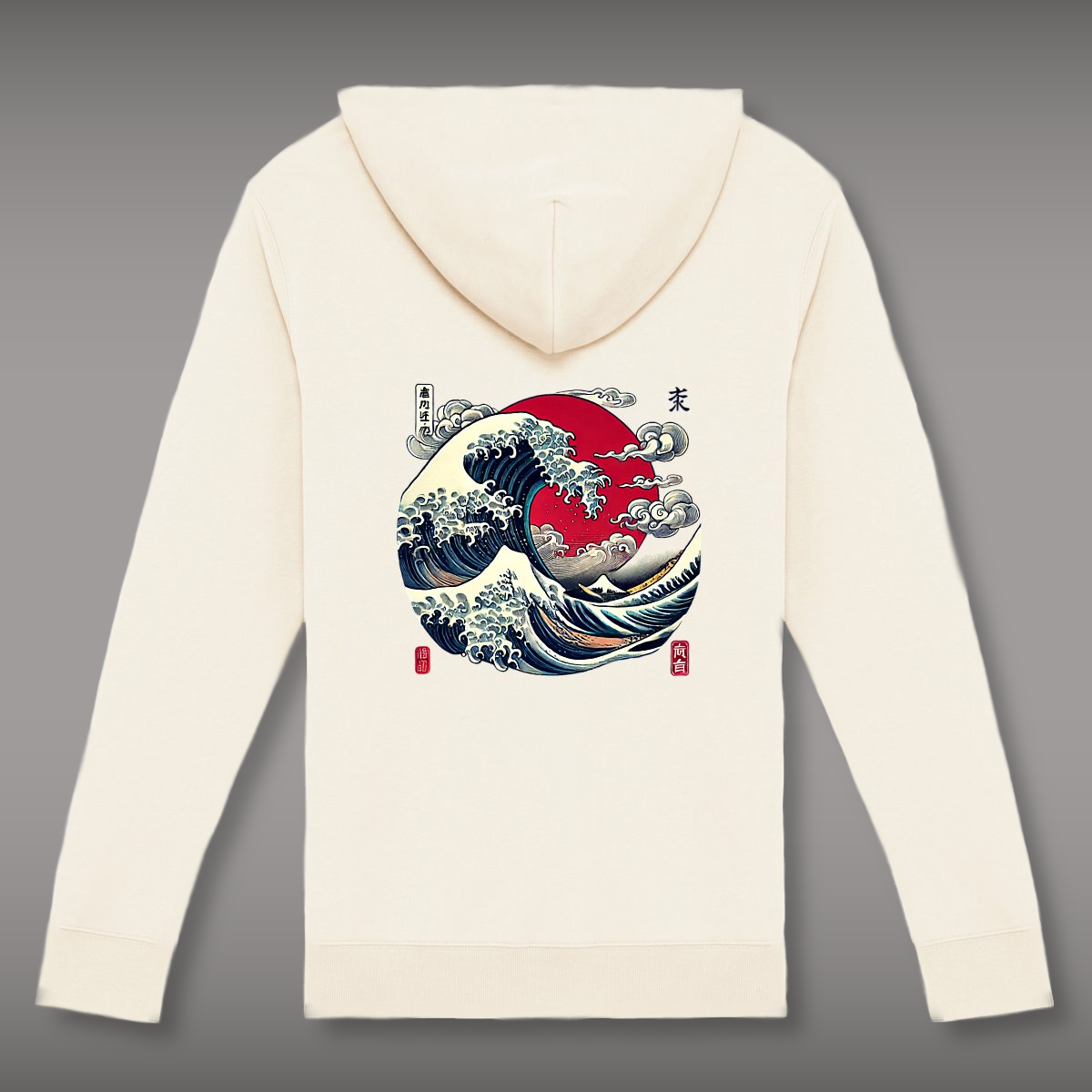 Image front Unisex Zip Hoodie with Great Wave Off Kanagawa Print