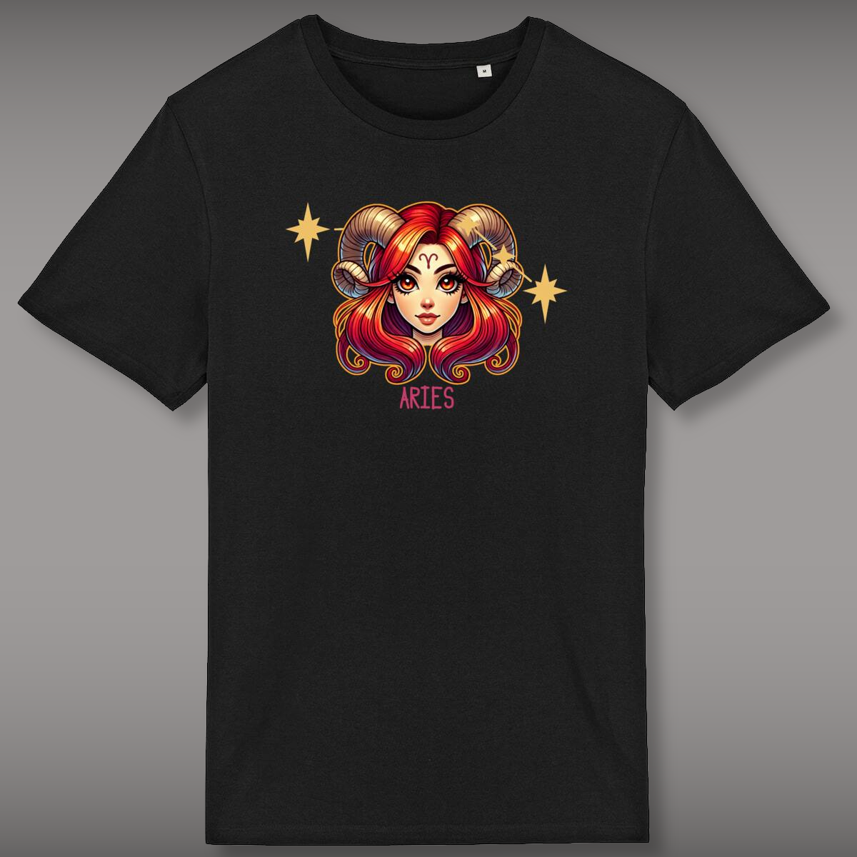 Image front Aries Zodiac T-Shirt | Aries Sign Graphic Tee | Ram Astrology Shirt | Cute Aries Graphic