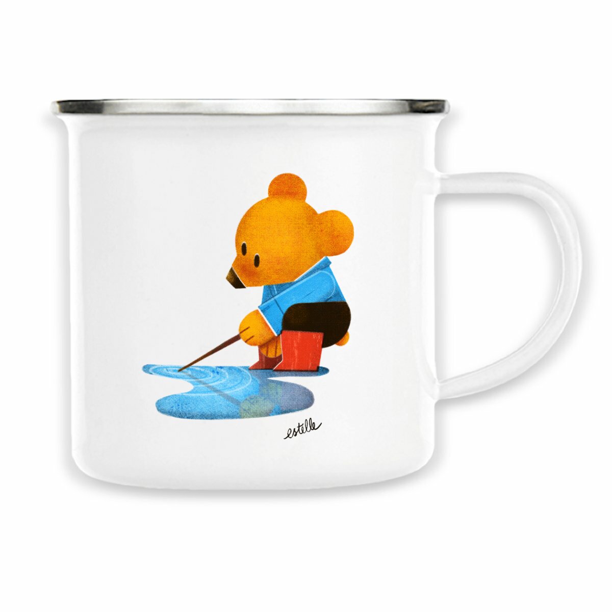 Image front Mug acier "Ourson découvre"