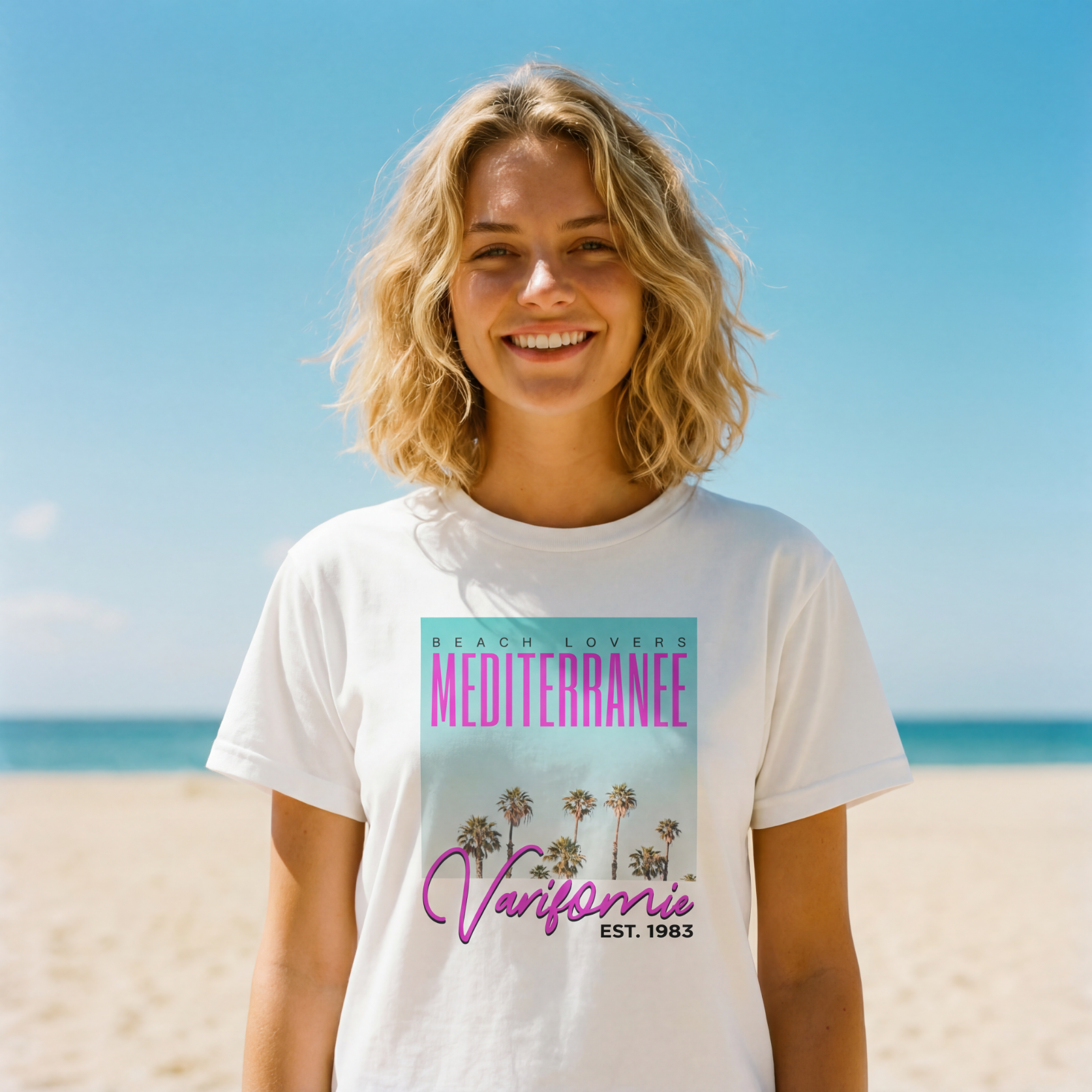 Image front T-shirt "Beach Lovers Méditerranée"