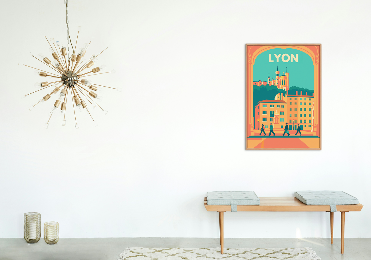 Image back 🟩 Poster Lyon – Vue sur Fourvière