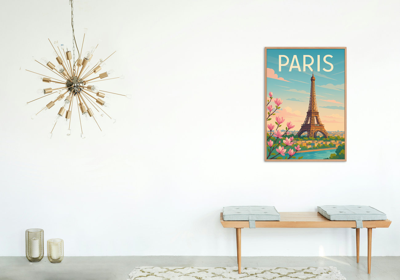 Image back 🌸 Poster Paris – Vue sur Seine et Tour Eiffel