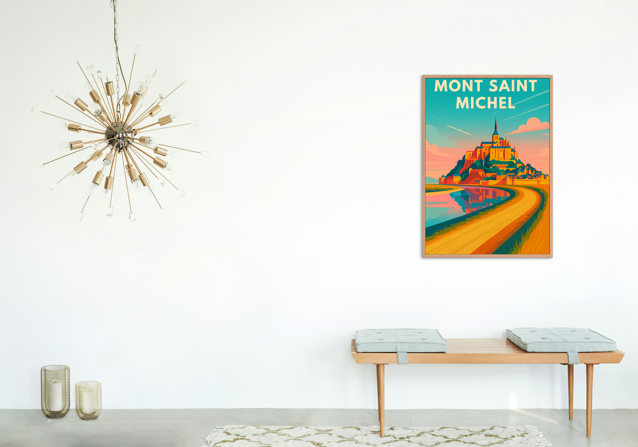 Image back 🌄 Poster Mont Saint-Michel – Reflet parfait 