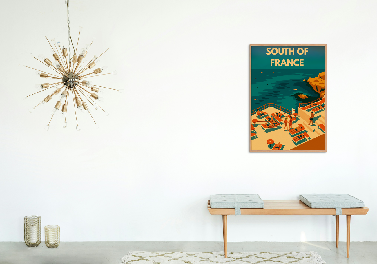 Image back 🧘‍♀️ Poster Sud de la France – Détente en bord de mer