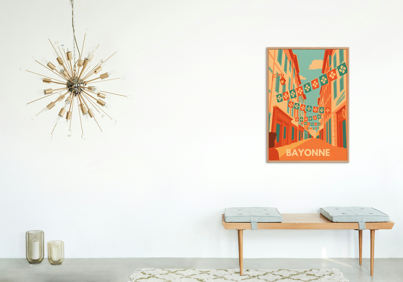 Image back 🟥 Poster Bayonne – Rues basques en fête