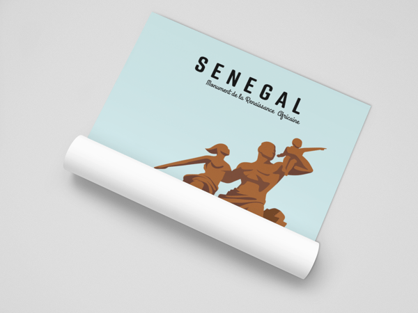 Image front Affiche Murale – Sénégal – Le Monument de la Renaissance Africaine