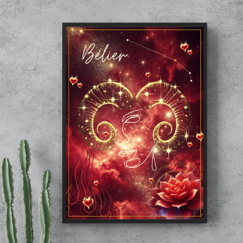 Image back ♈ Affiche Signe Astrologique – Bélier : L’élan du feu sacré