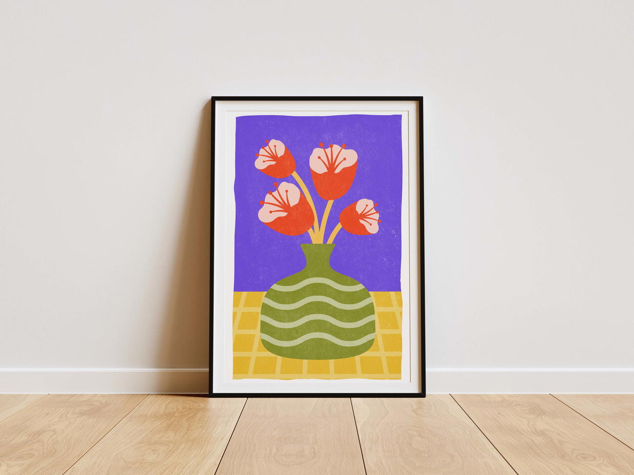 Image front Fleurs de Lys dans vase vert design