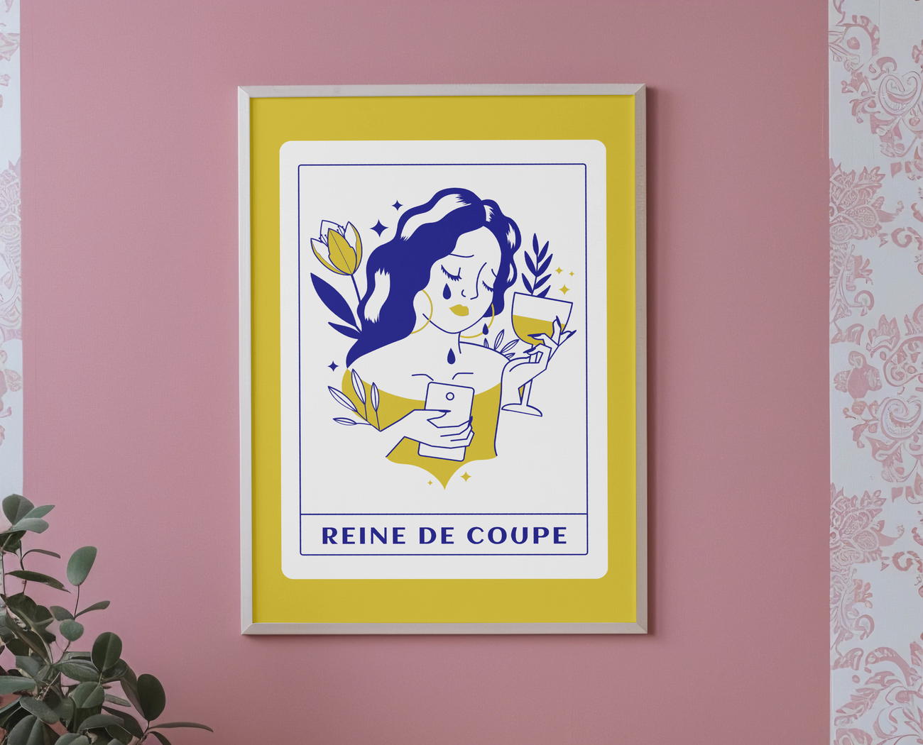 Image front La Reine des Émotions – Carte de la reine de coupe – Impression poster