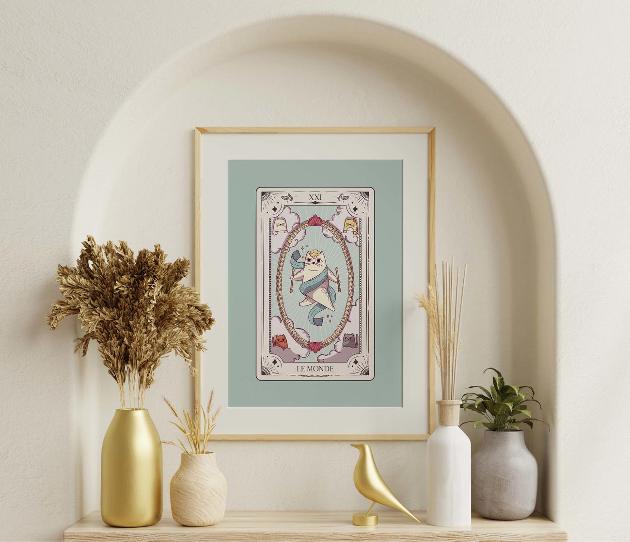 Image front Poster collection le tarot des chats - Impression carte de tarot Le Monde