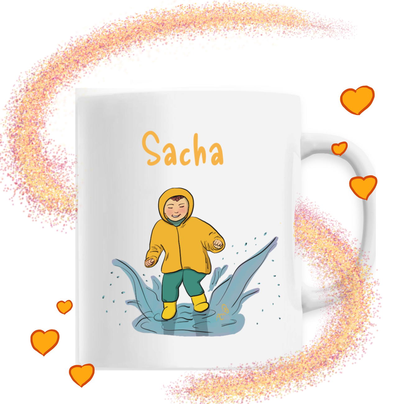 Image front Tasse flaque d’eau personnalisable