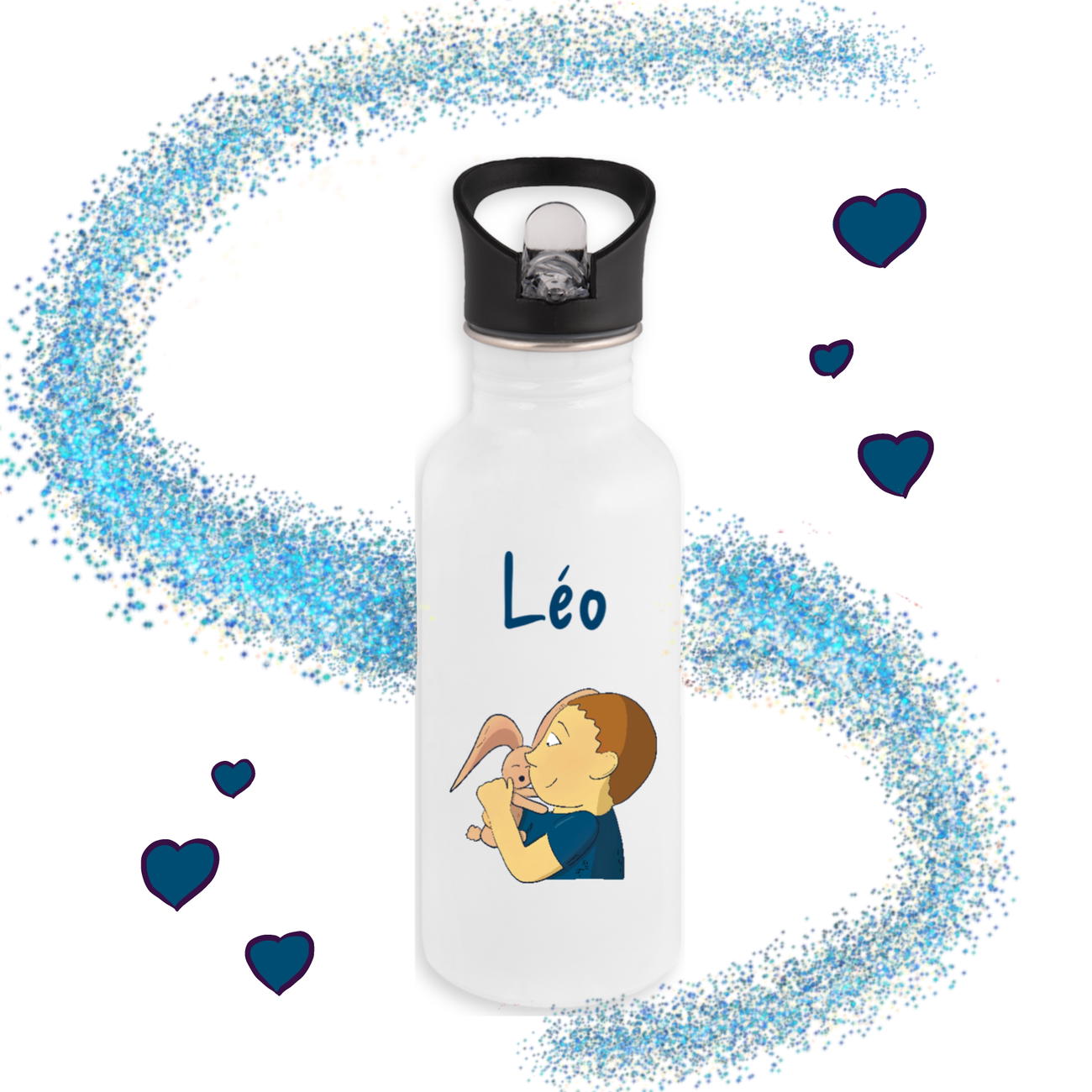 Image front Gourde inox câlin à doudou personnalisable 