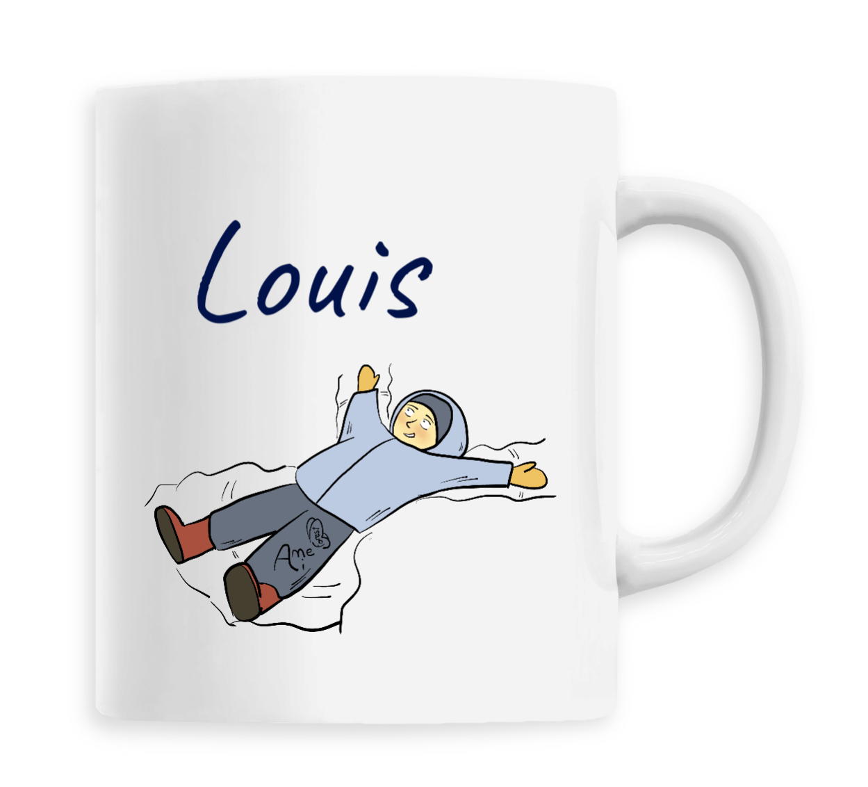 Image front Tasse se rouler dans la neige personnalisable 