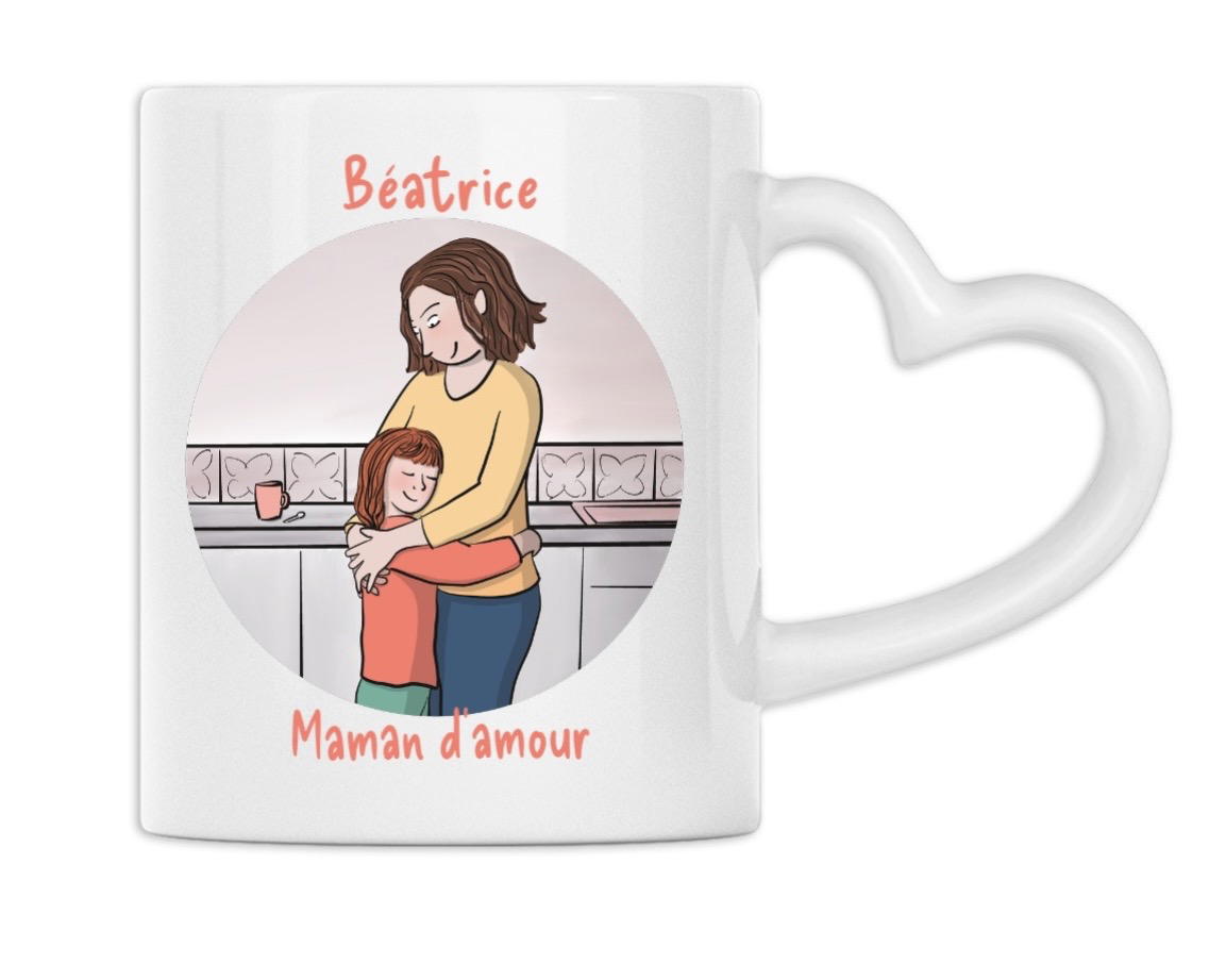 Image front Tasse fête des mères personnalisable (mère et fille)