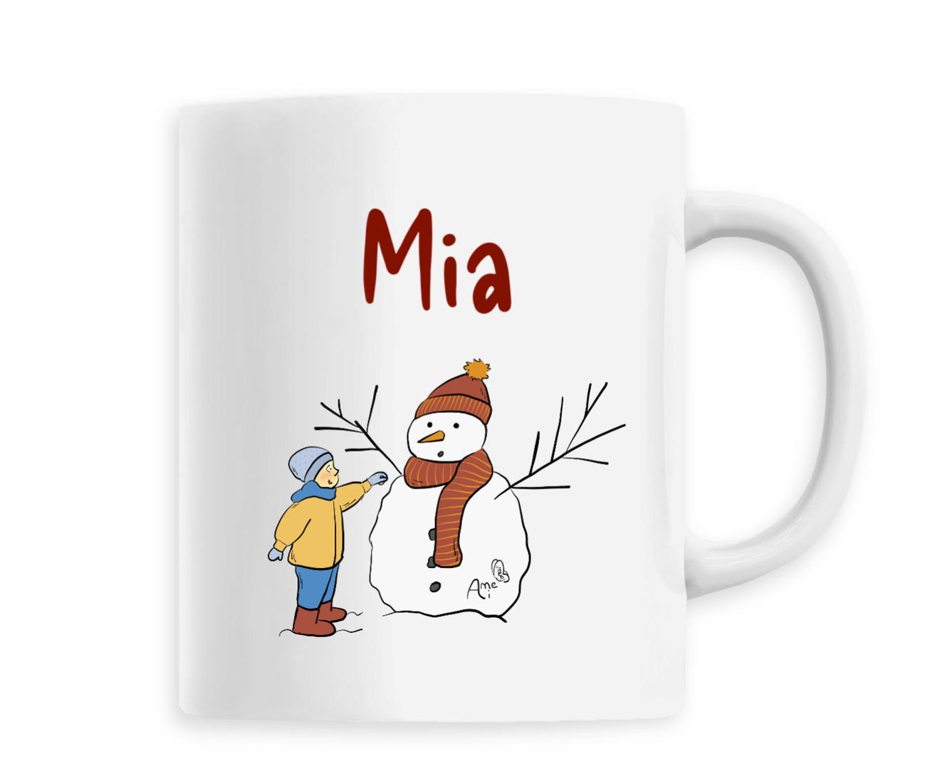 Image front Tasse bonhomme de neige personnalisable