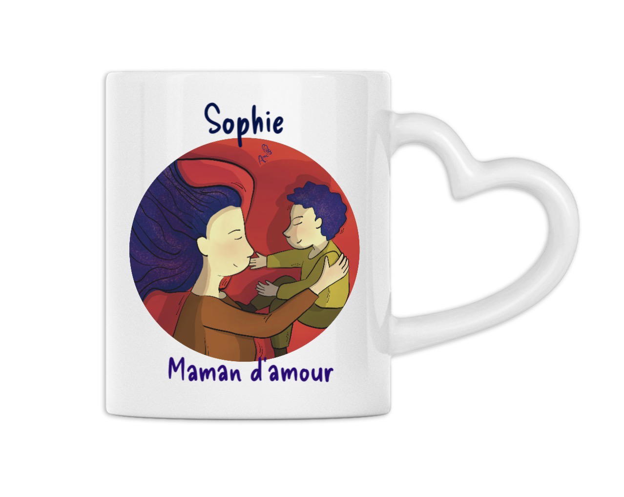Image front Tasse fête des mères personnalisable (mère et fils)
