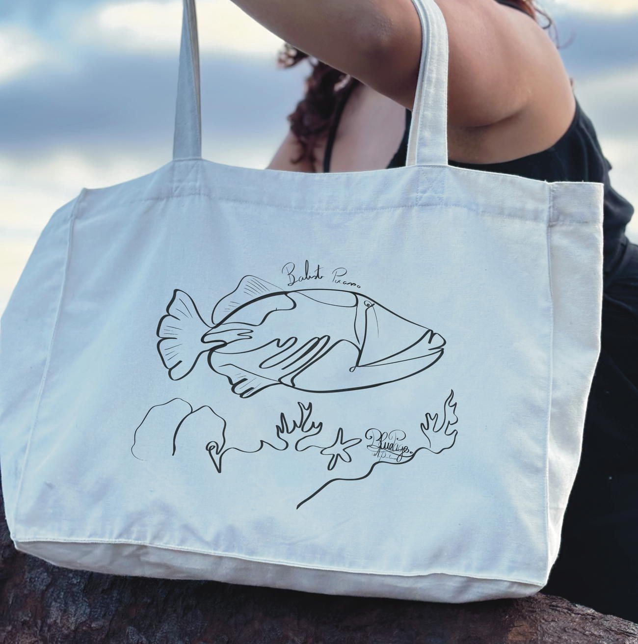 Image front Grand Tote bag , Baliste Picasso style OneLine  