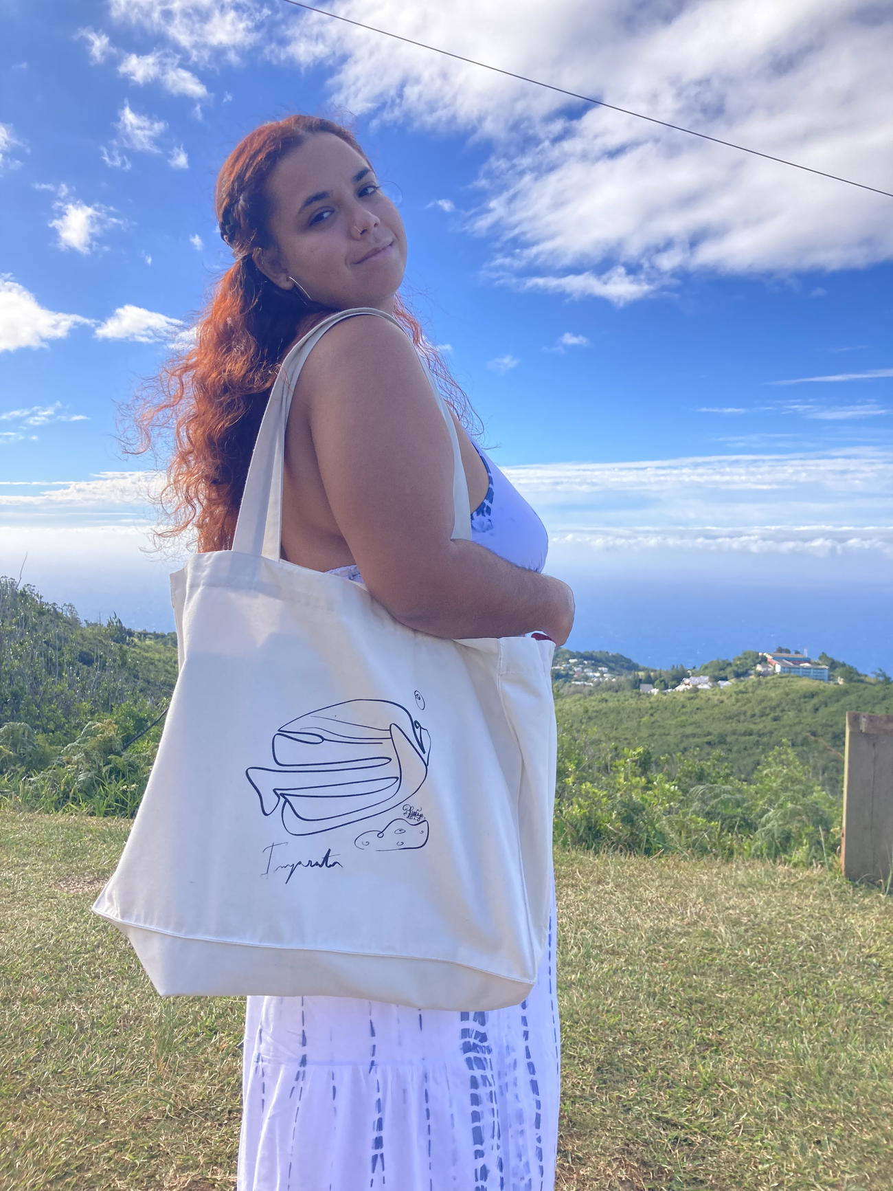 Image front Grand Tote bag poisson ange empereur 