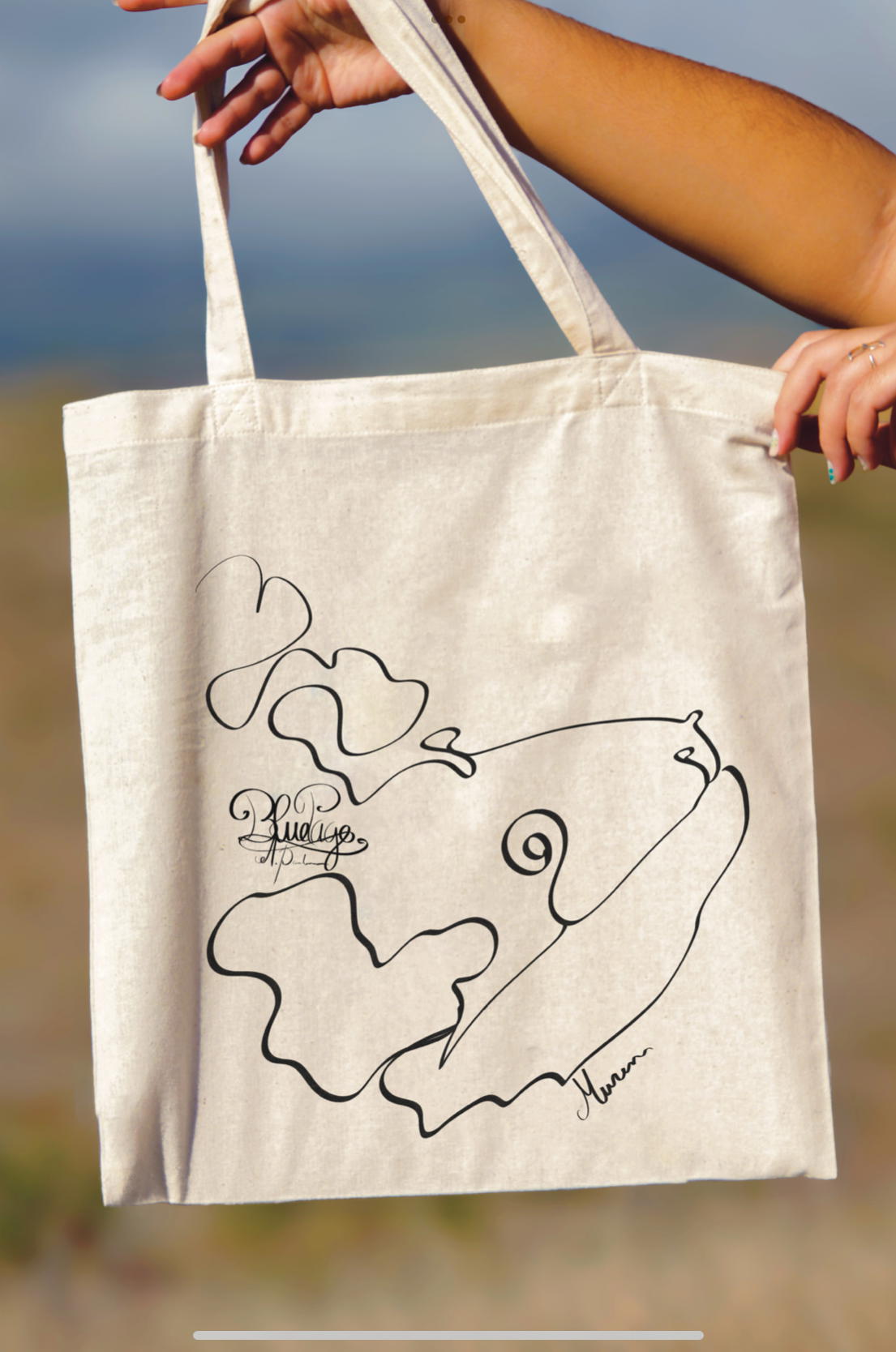 Image front Tote bag , murène OneLine 