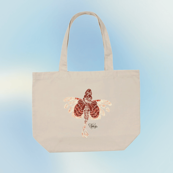 Image front Grand Tote bag- tribal poisson lion (ptéroïs)