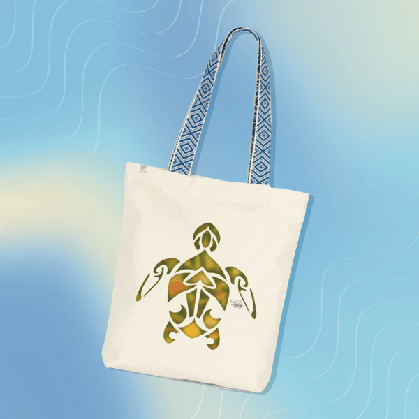 Image front Tote bag ethnique tortue tribal 