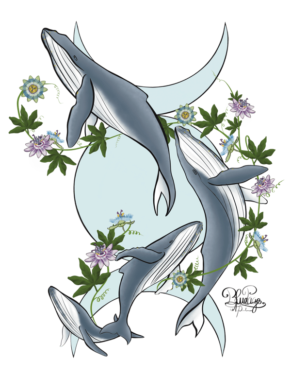 Image back Tote bag ethnique- baleine famille et passion 