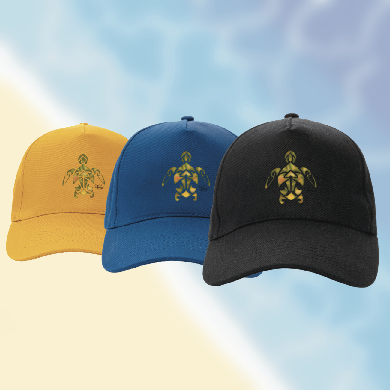 Image front Casquette recyclée -tribal tortue marine 