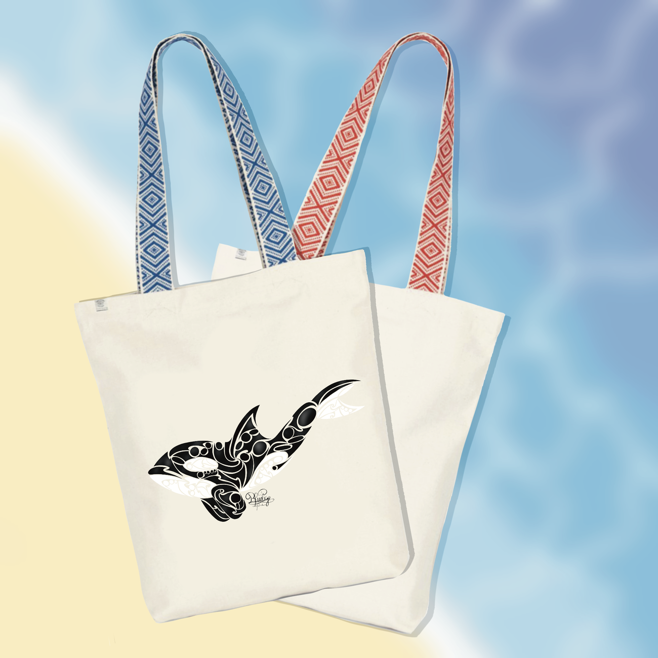 Image front Tote bag ethnique tribal orque 