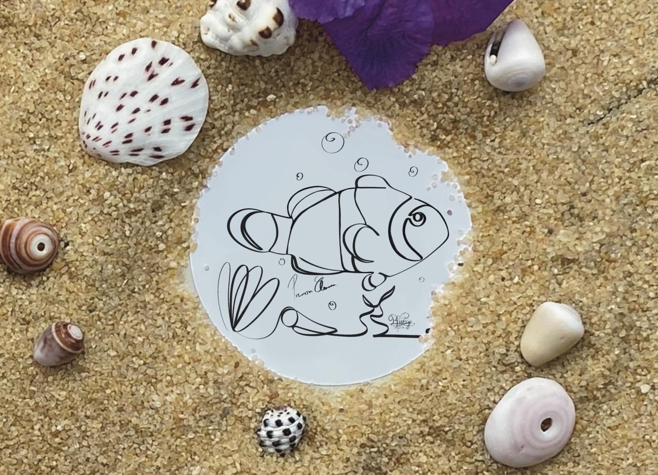 Image front Autocollant poisson clown one Line 