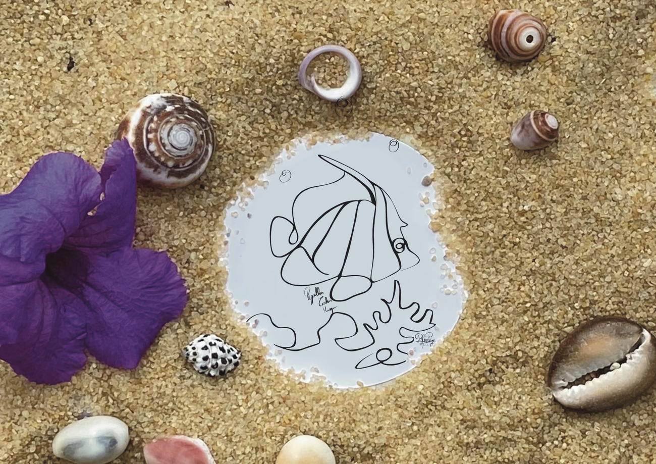 Image front Autocollant poisson papillon cocher masqué 