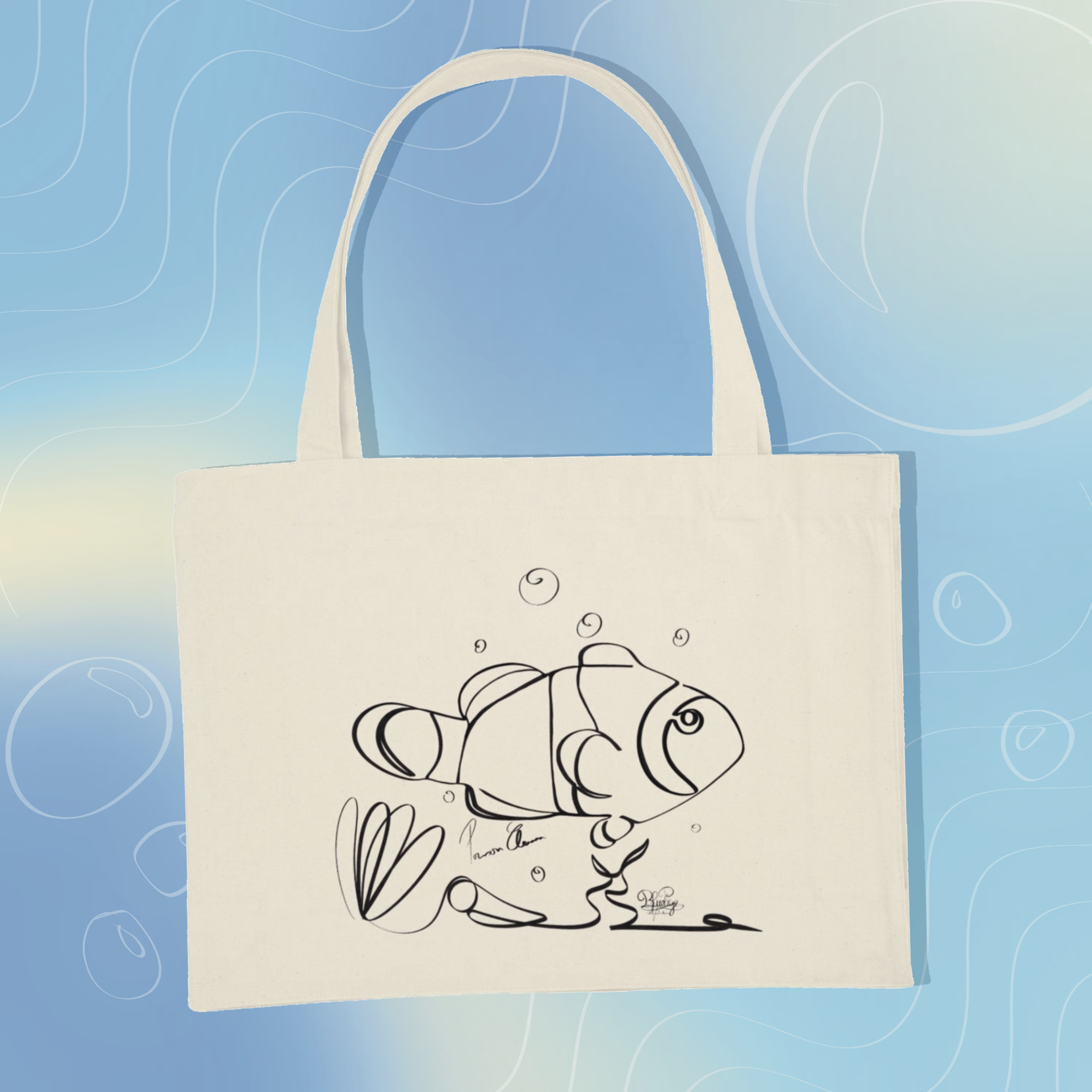 Image front Grand Tote bag poisson clown 