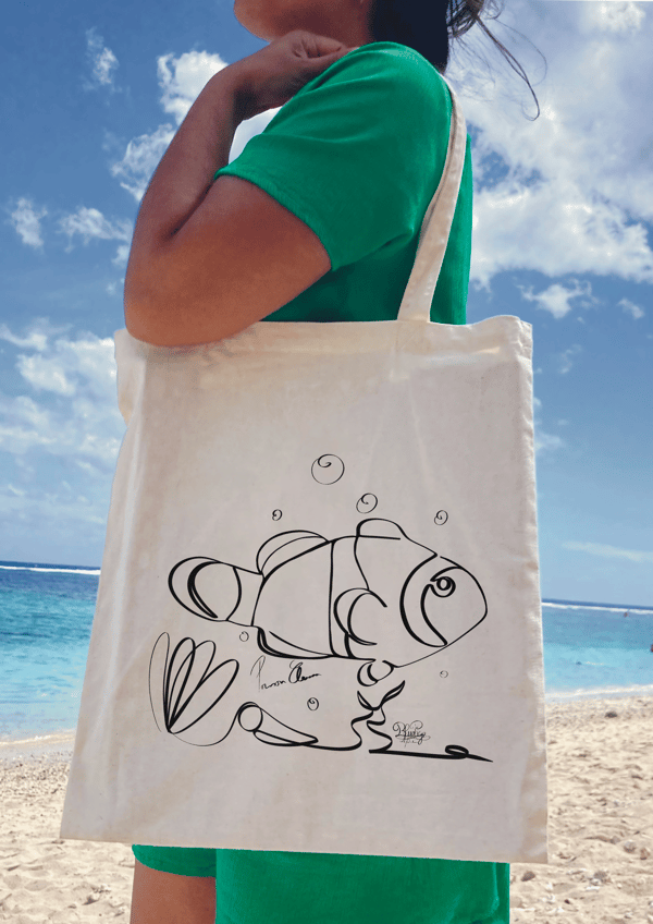 Image front Tote bag poisson clown style one Line 