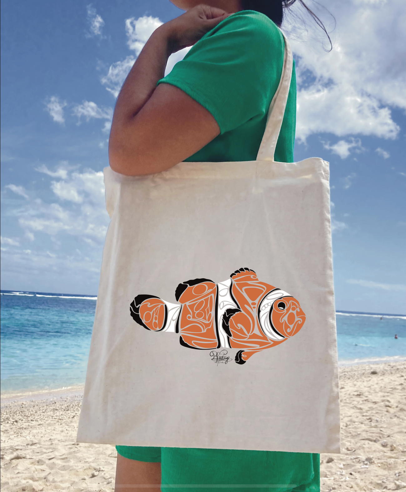 Image front Tote bag léger poisson clown 