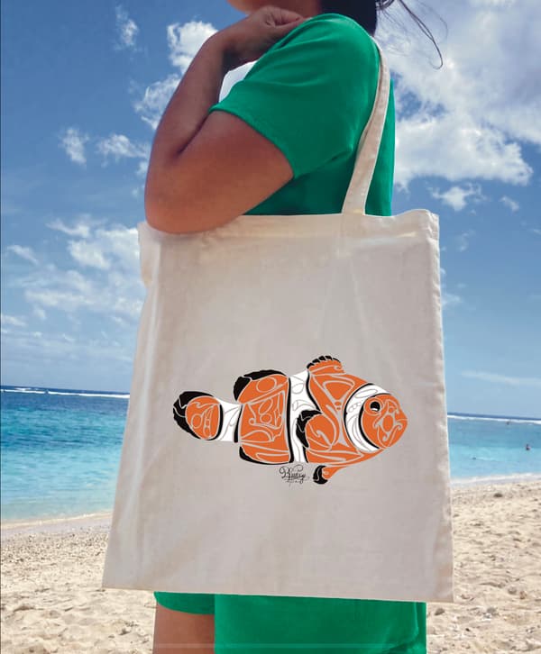 Image front Tote bag léger poisson clown 