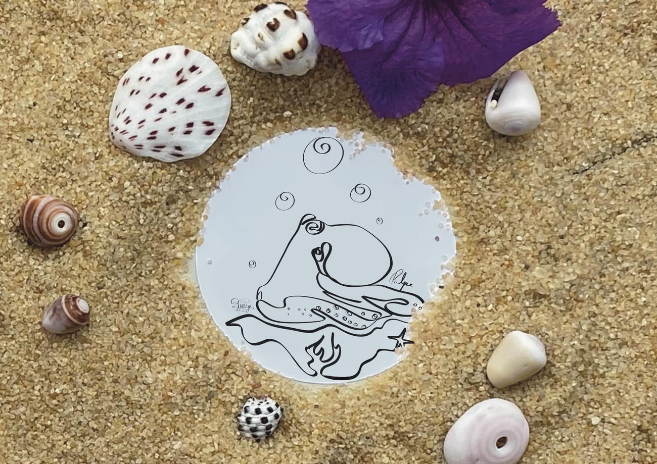 Image front Autocollant poulpe de récifs 