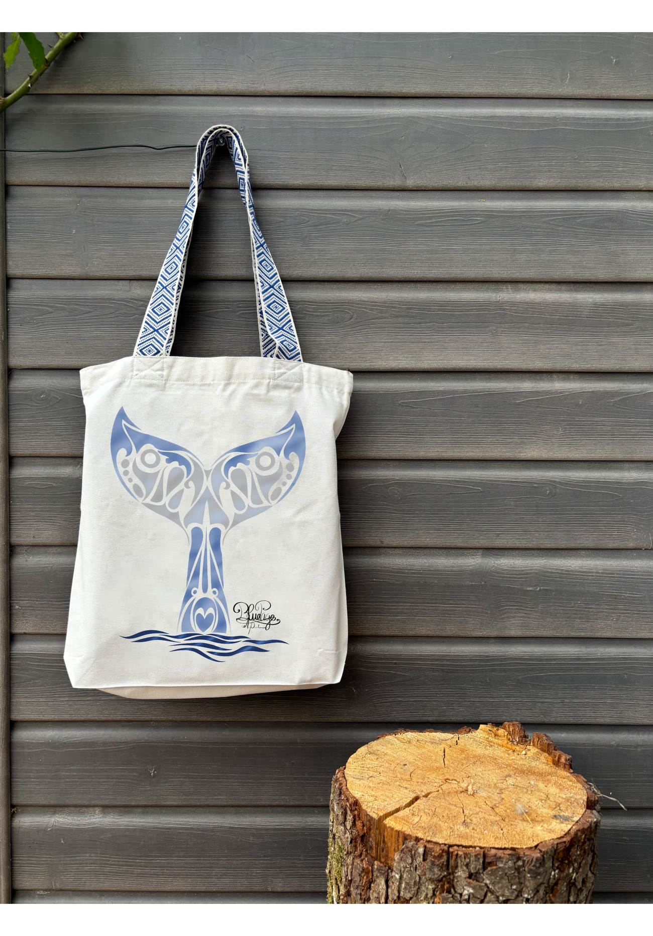 Image front Tote bag queue de baleine 