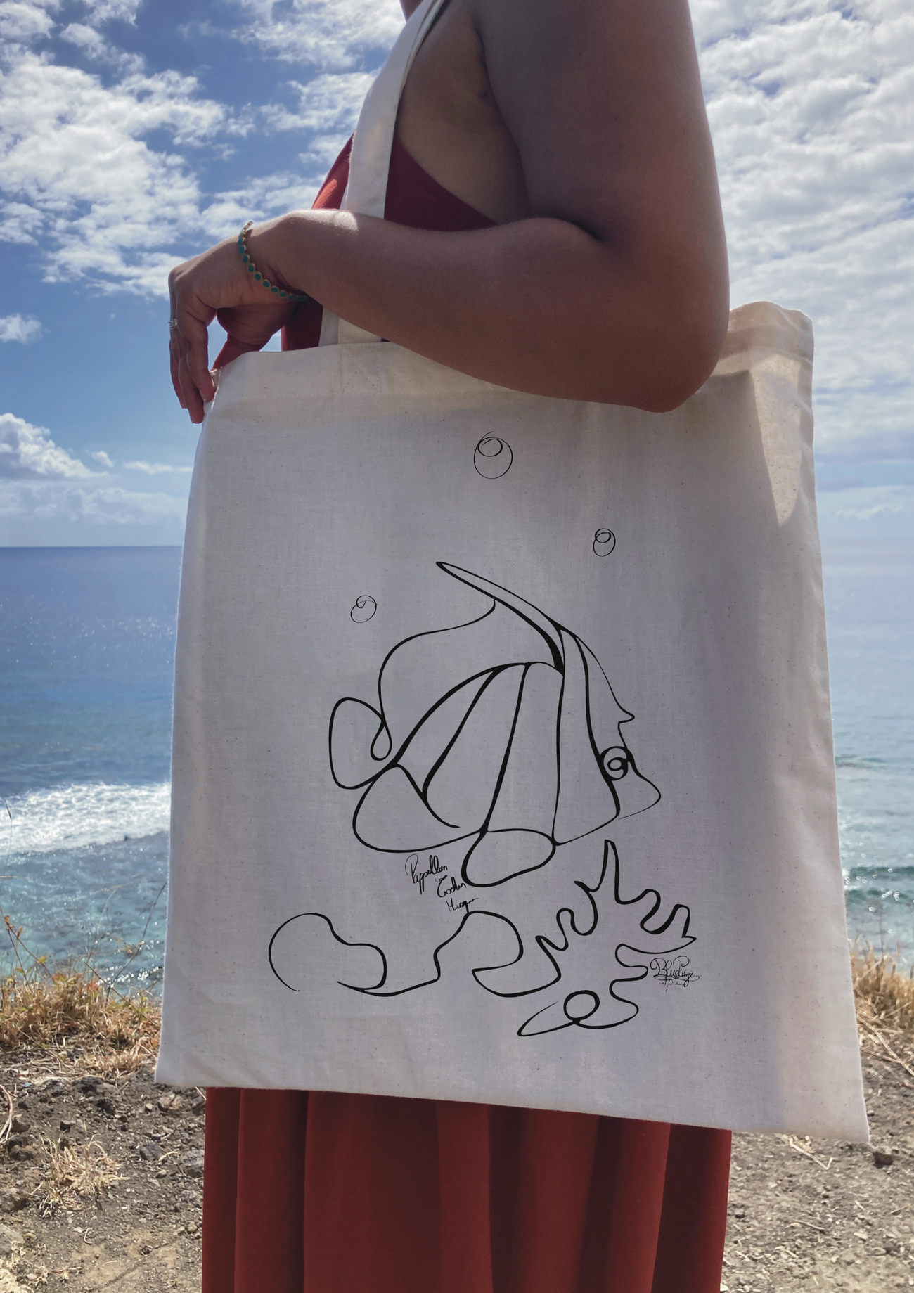 Image front Tote bag poisson papillon 