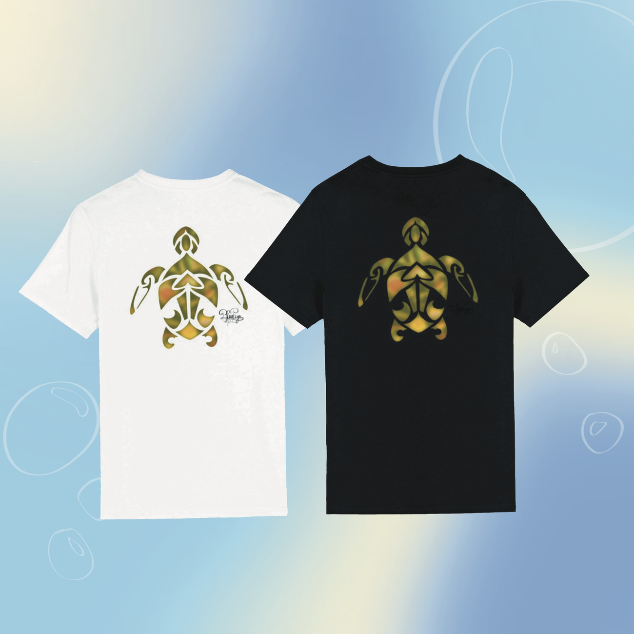 Image front T-shirt - tribal tortue marine 