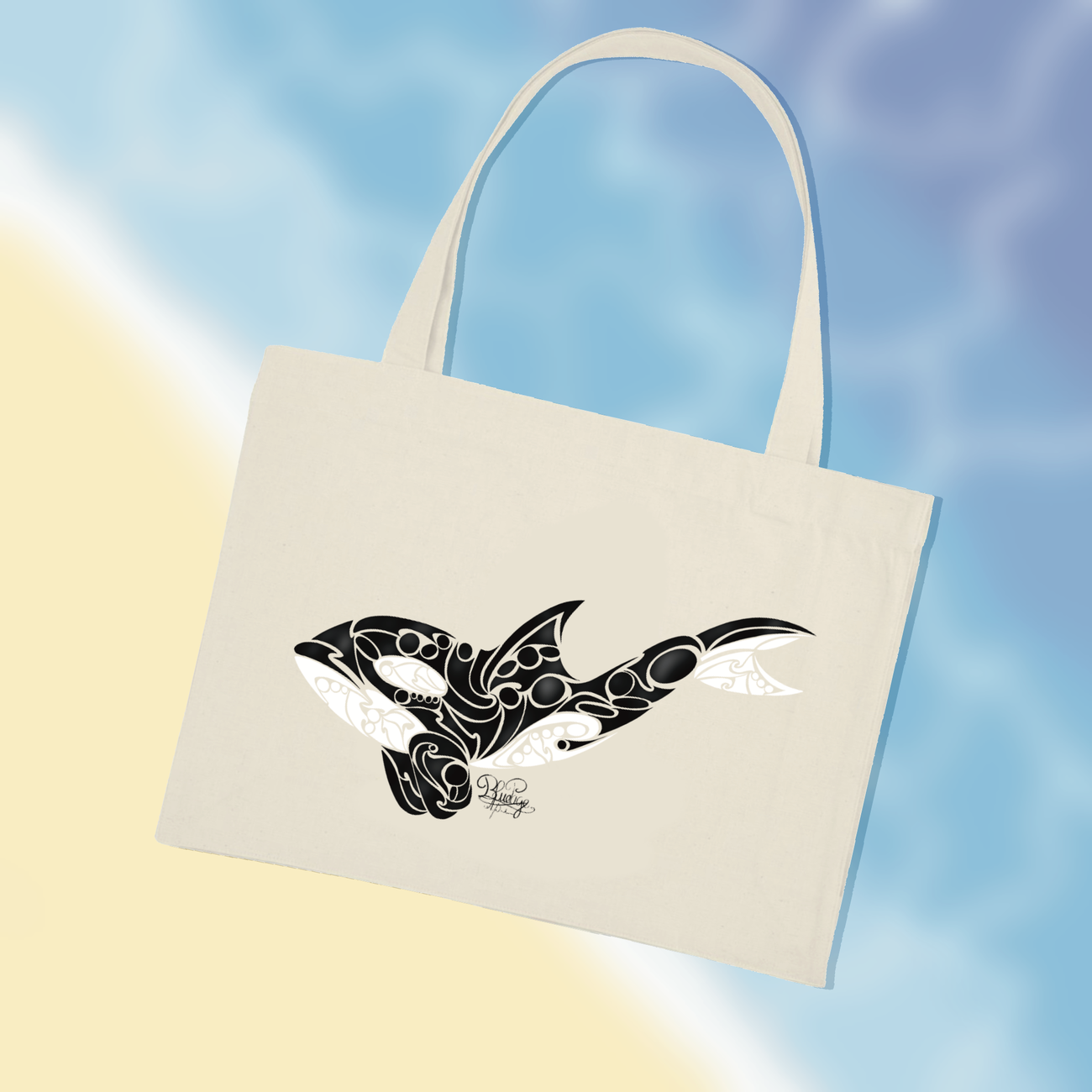 Image front Grand Tote bag tribal orque 