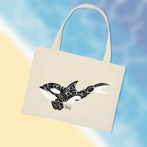 Image front Grand Tote bag tribal orque 