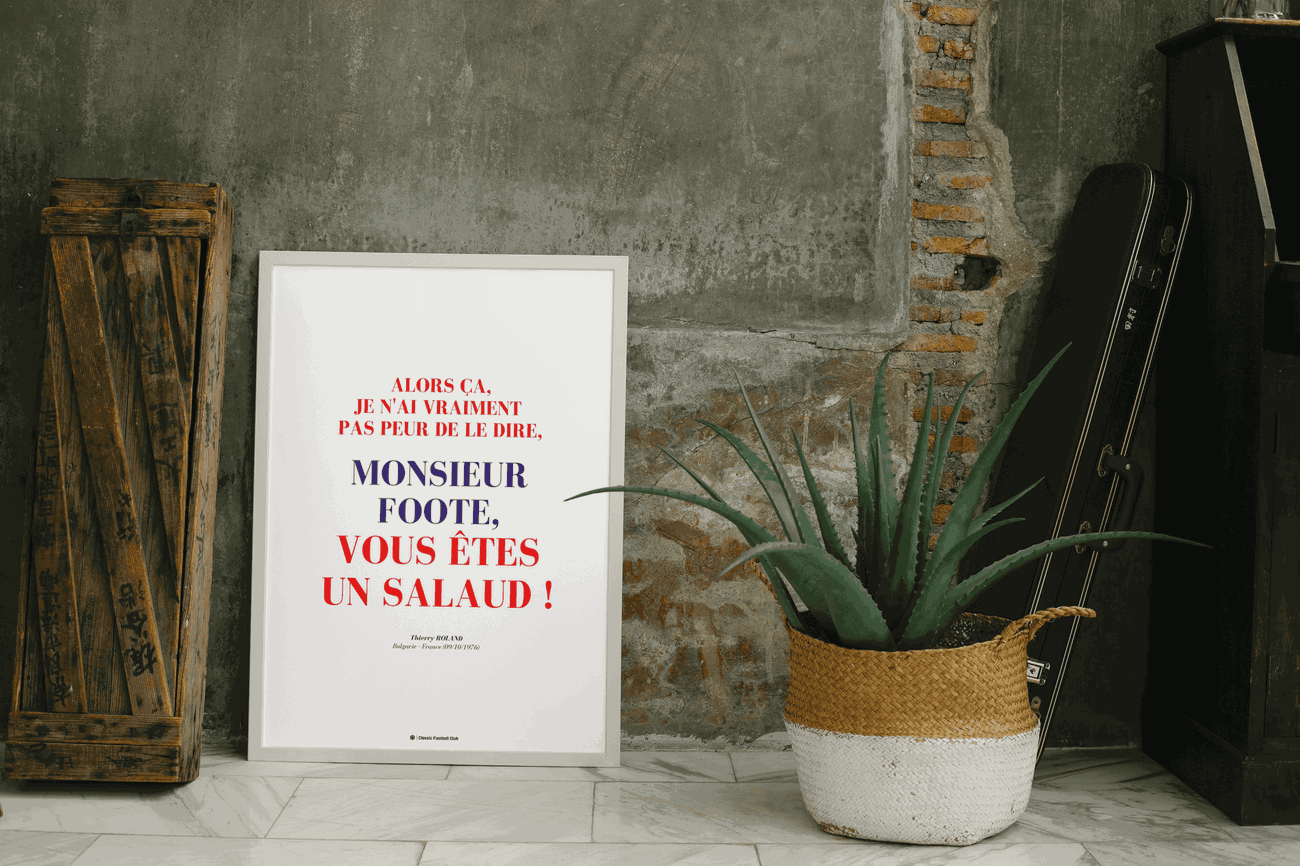 Image back Affiche citation Thierry Roland - Y'a pas péno - Foot nostalgie