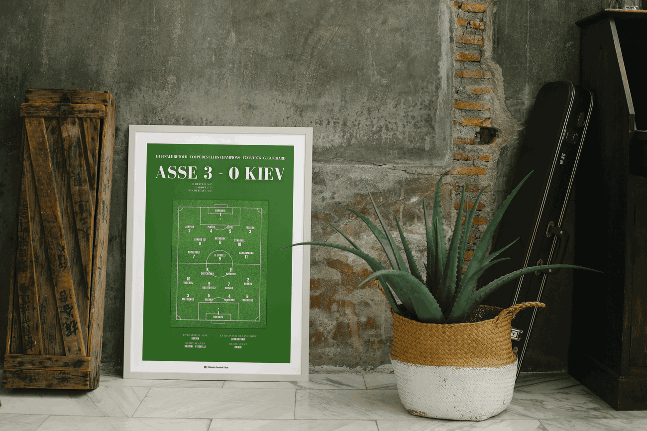 Image back Affiche souvenir match St Etienne vs Kiev 76 - Foot nostalgie